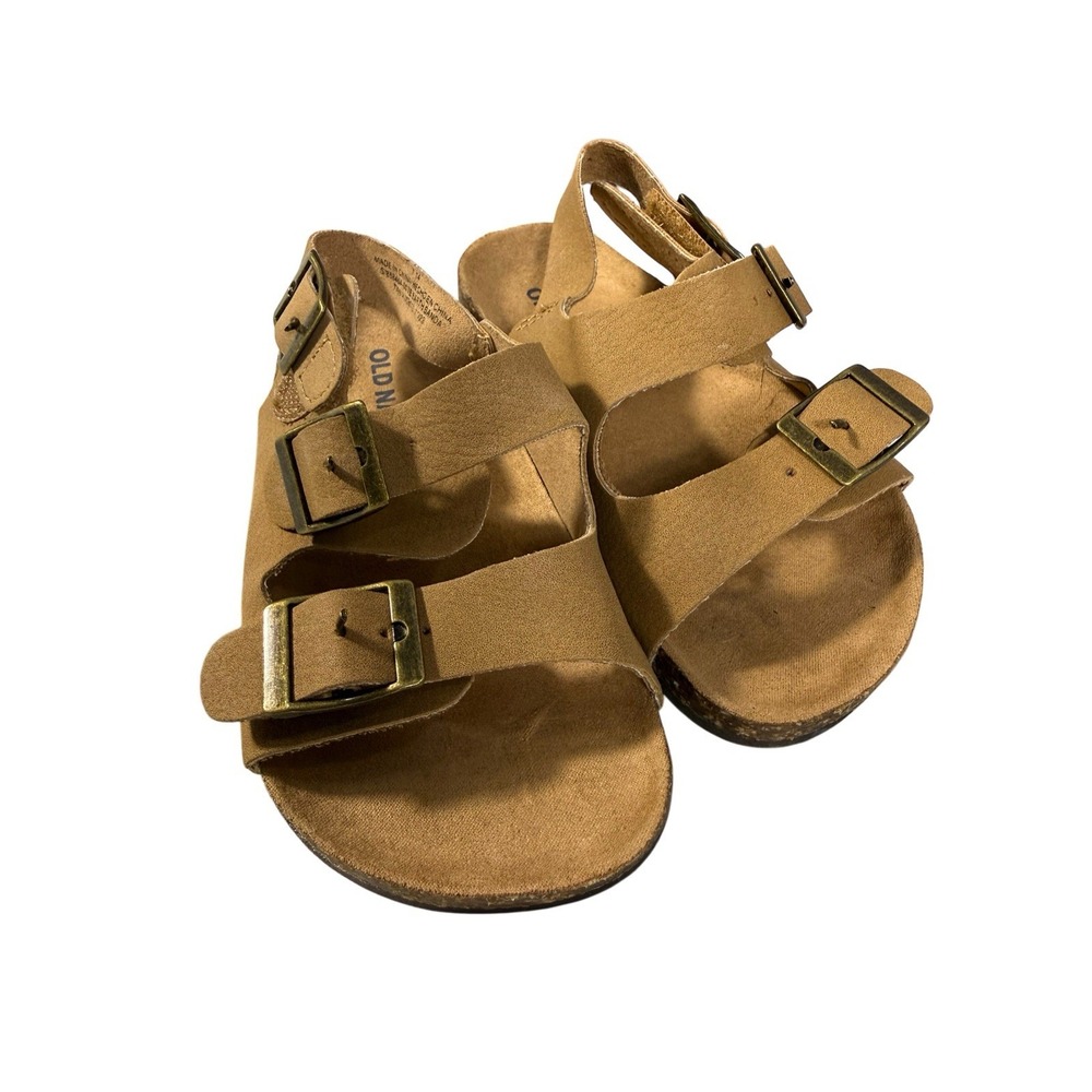 Old Navy Faux-Leather Double Buckle Sandal Size 7 Earth Sand Color New w/o Tags